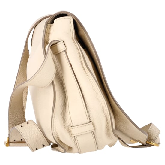 Chloé Marcie Saddle Bag in Ivory Calfskin Leather - Image 2