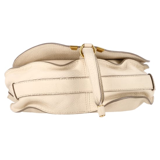 Chloé Marcie Saddle Bag in Ivory Calfskin Leather - Image 4