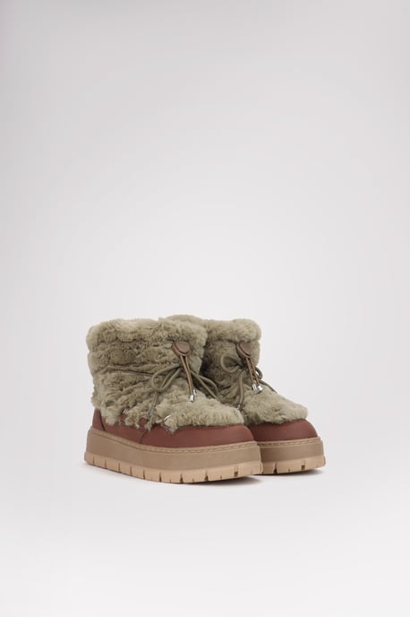 Pajar Womens Cyra Snow Boots Taupe/Dark Brown - Image 1