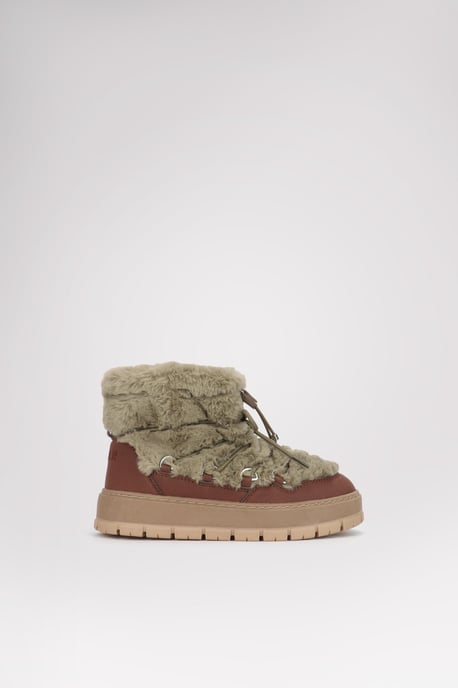 Pajar Womens Cyra Snow Boots Taupe/Dark Brown - Image 2
