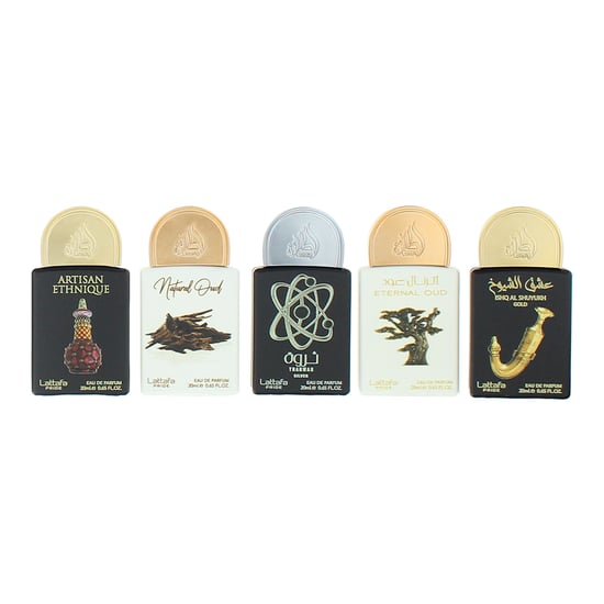 Lattafa Pride Artisan Ethnique, Natural Oud, Tharwah Silver, Eternal Oud, Ishq Al Shuyukh Gold Eau de Parfum 5 x 20ml - Image 2