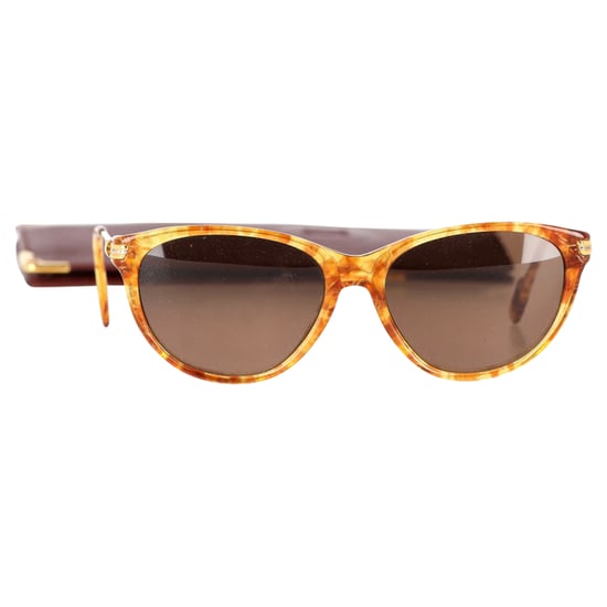 Cartier Paris Eclat Miel Dore Plated Sunglasses in Brown Acetate - Image 1