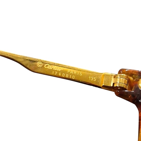 Cartier Paris Eclat Miel Dore Plated Sunglasses in Brown Acetate - Image 6