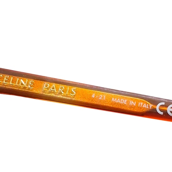 Celine Round Sunglasses in Orange Acetate - Image 6