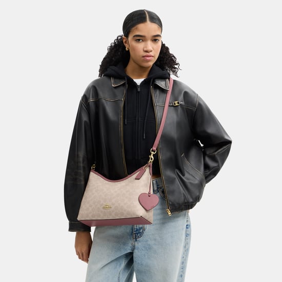 Laurel Shoulder Bag In Signature Canvas With Heart Charm - Image 4