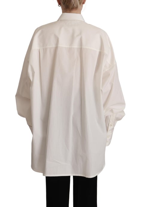 Överdimensionerad bomulls-poplin skjorta Tsh7630 - Image 3