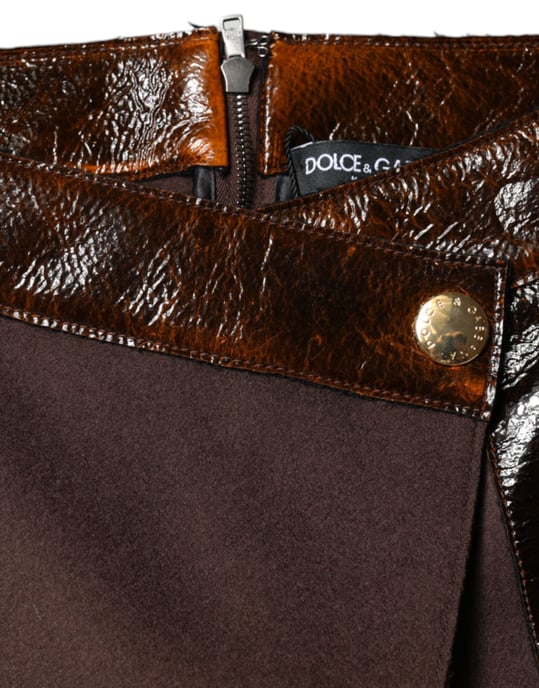 Dolce Gabbana Lackläders Mini Kjol - Image 6