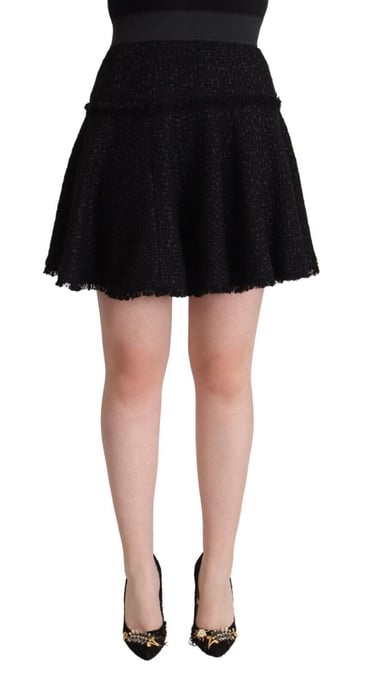 Tweed Mini Rok Zwart A-lijn - Image 1
