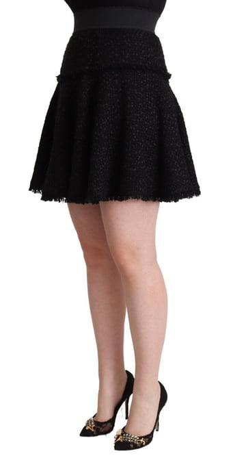 Tweed Mini Rok Zwart A-lijn - Image 2