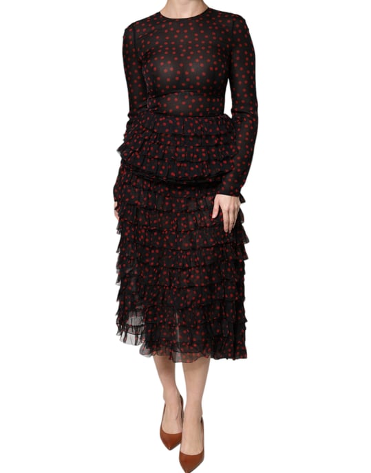Tiered Ruffle Polka Dot Dress - Image 2
