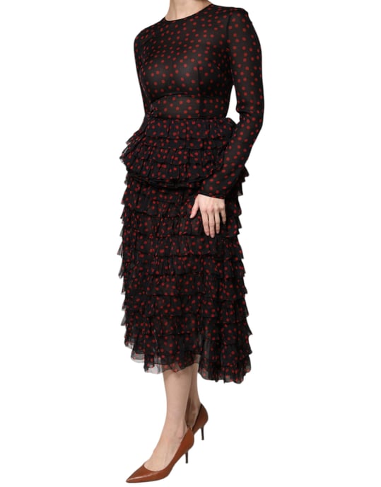 Tiered Ruffle Polka Dot Dress - Image 3