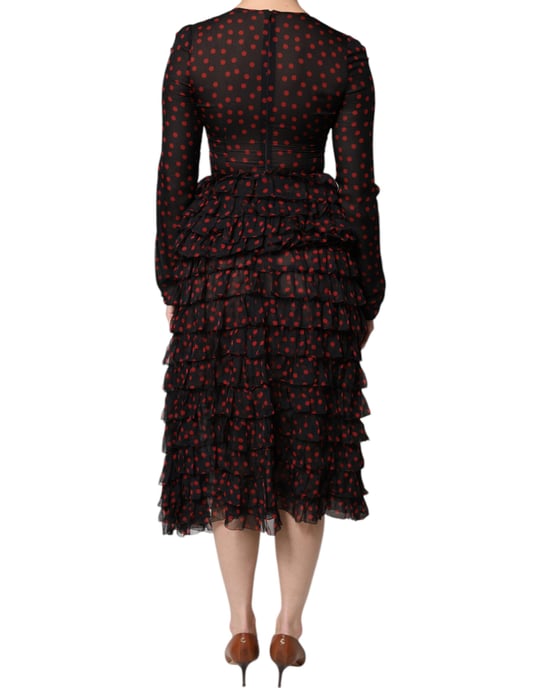 Tiered Ruffle Polka Dot Dress - Image 4