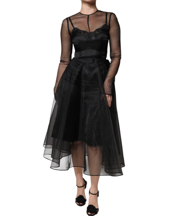 Black Aline Midi Dress - Image 1