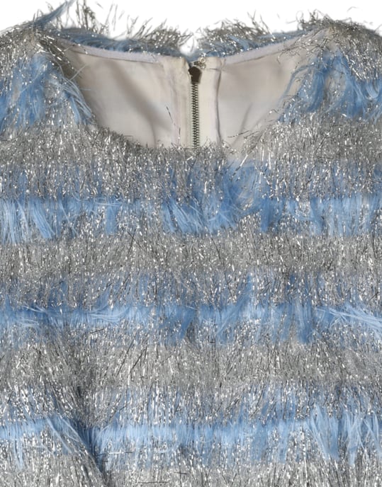 Metallic Striped Fringed Midi Dress - Image 6