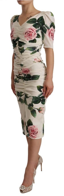 Dolce Gabbana Rozenprint Midi-jurk - Image 2