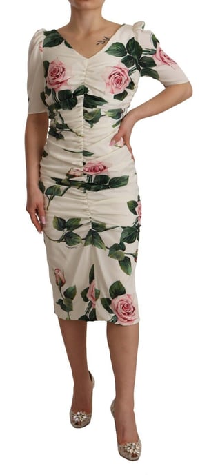 Dolce Gabbana Rozenprint Midi-jurk - Image 3
