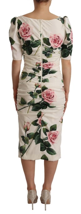 Dolce Gabbana Rozenprint Midi-jurk - Image 4