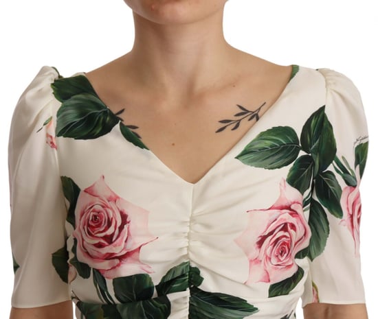 Dolce Gabbana Rozenprint Midi-jurk - Image 5