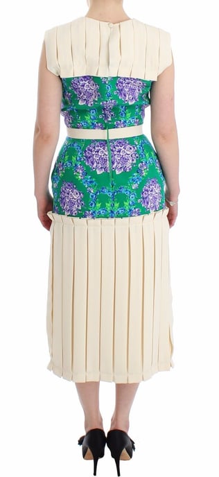 Floral Print Pleated Midi Dress - Image 3