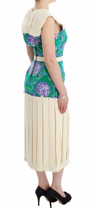 Floral Print Pleated Midi Dress - Image 4