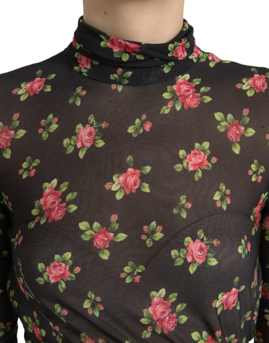 Bloemenprint Mesh Midi Jurk Met Uitsnijding - Image 4