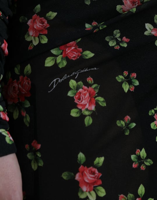 Bloemenprint Mesh Midi Jurk Met Uitsnijding - Image 5