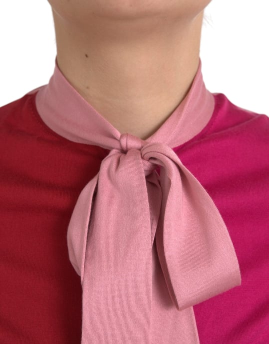 Dolce Gabbana Knit Top Short Sleeves Bow Tie - Image 4