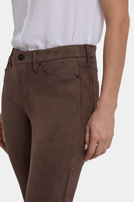 Marilyn Rechte Broek in Stretch Nepleer | Koffieboon - Image 4