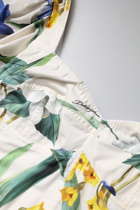 Floral Puff Sleeve Poplin Top - Image 6