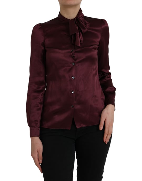 Silk Bow Tie Blouse - Image 1