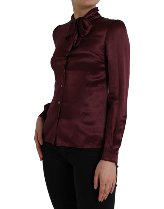 Silk Bow Tie Blouse - Image 2