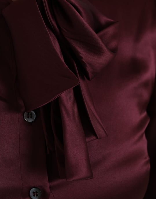 Silk Bow Tie Blouse - Image 5