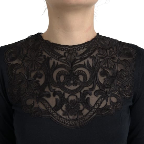 Blus med spetskrage och lång ärm - Image 4