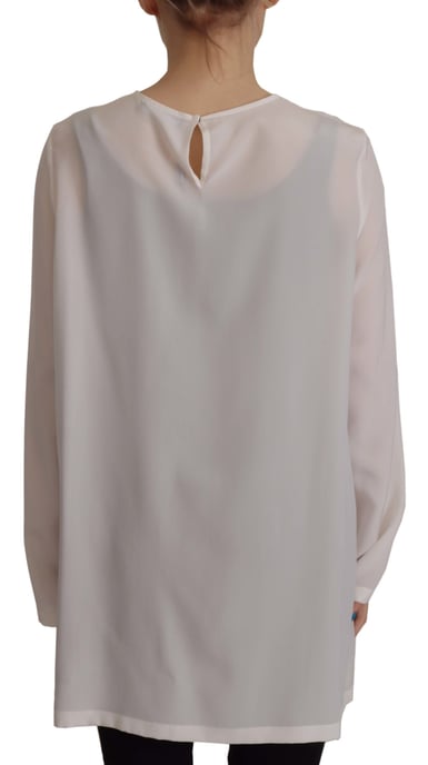 Dolce Gabbana Silk Blouse Long Sleeve Round Neck - Image 2