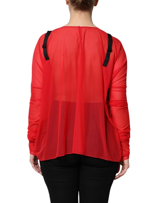Layered Mesh Top With Satin Corset - Image 4