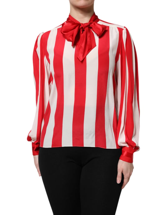 Silk Blouse With Bow Tie Neck - Image 2