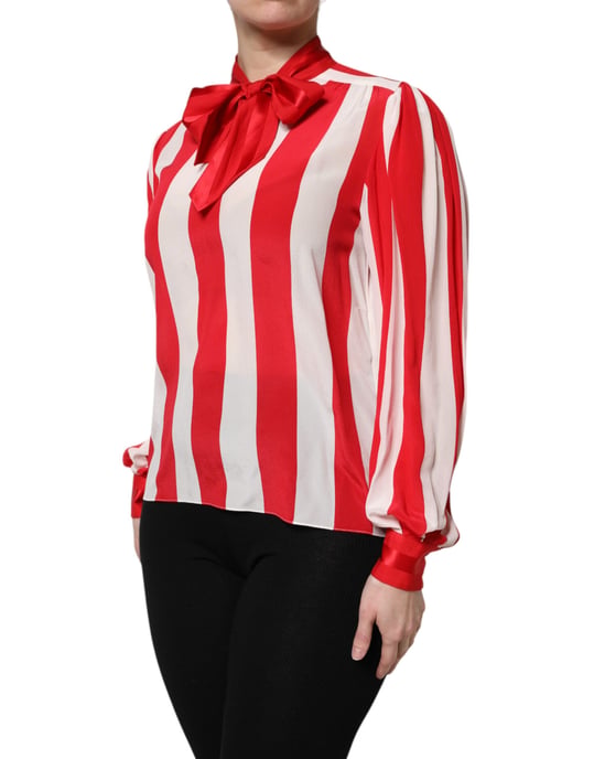 Silk Blouse With Bow Tie Neck - Image 3