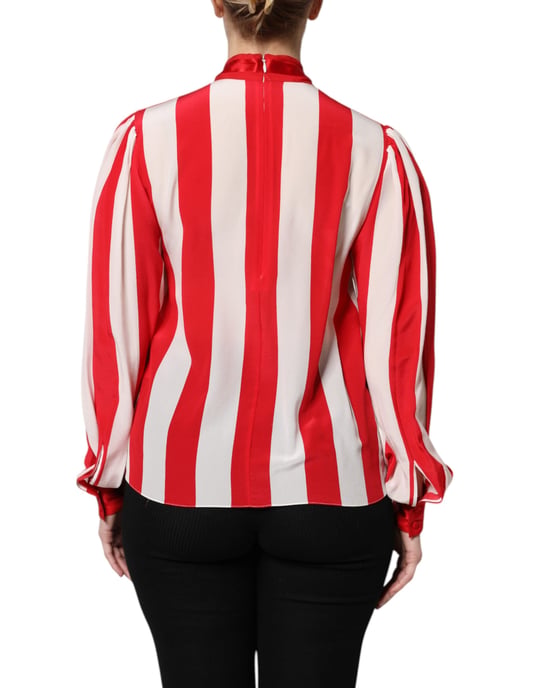 Silk Blouse With Bow Tie Neck - Image 4