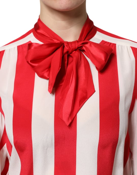 Silk Blouse With Bow Tie Neck - Image 5
