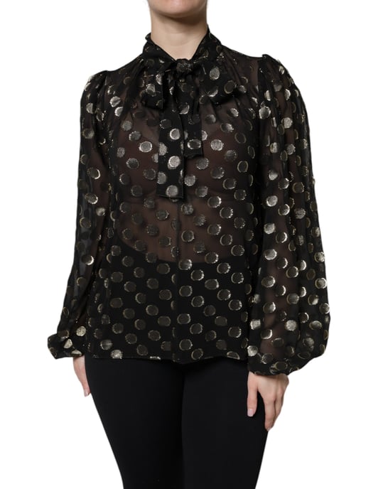 Silkesblus med prickar - Image 1