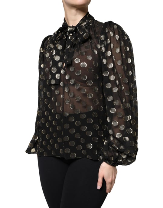 Silkesblus med prickar - Image 3