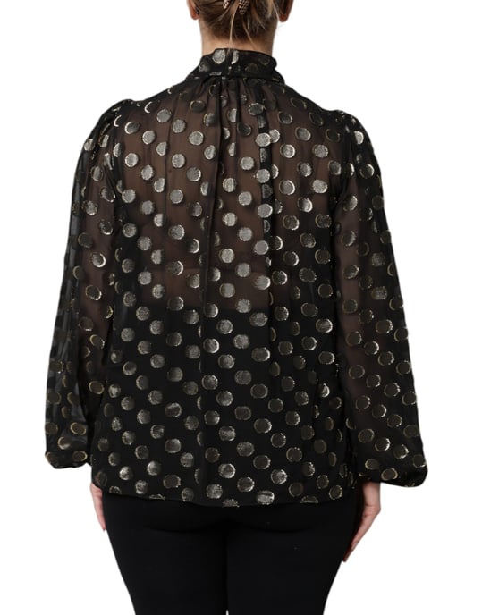 Silkesblus med prickar - Image 4