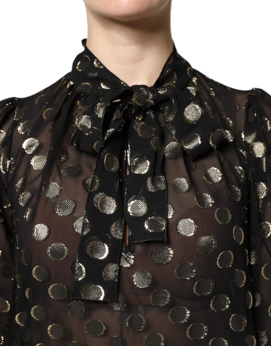 Silkesblus med prickar - Image 6