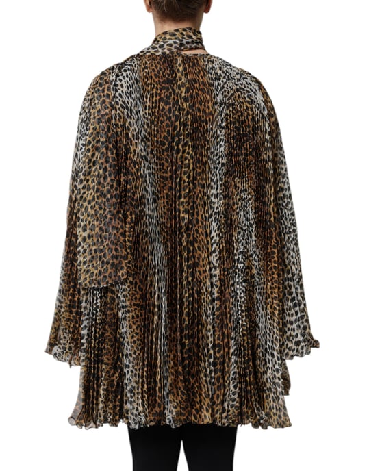Leopardprint Plooirok Mini Jurk - Image 4