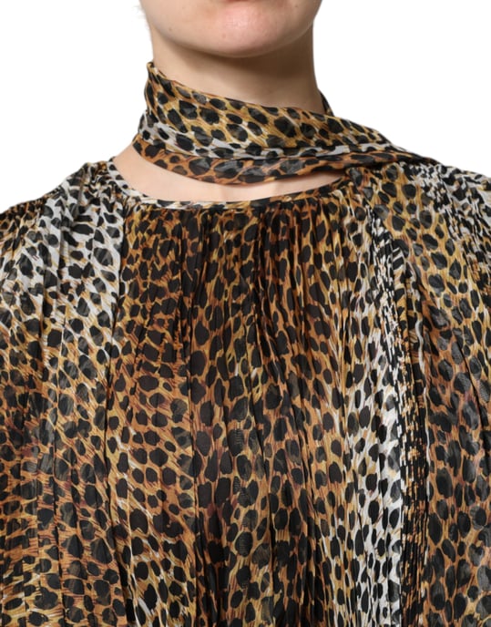 Leopardprint Plooirok Mini Jurk - Image 6