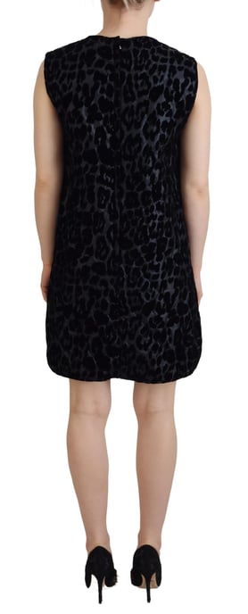 Velvet Mini Dress Leopard Print Sleeveless - Image 3