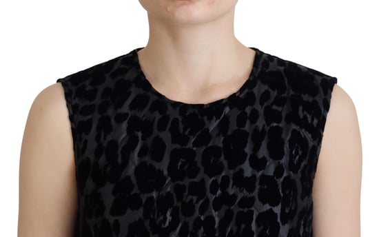 Velvet Mini Dress Leopard Print Sleeveless - Image 4