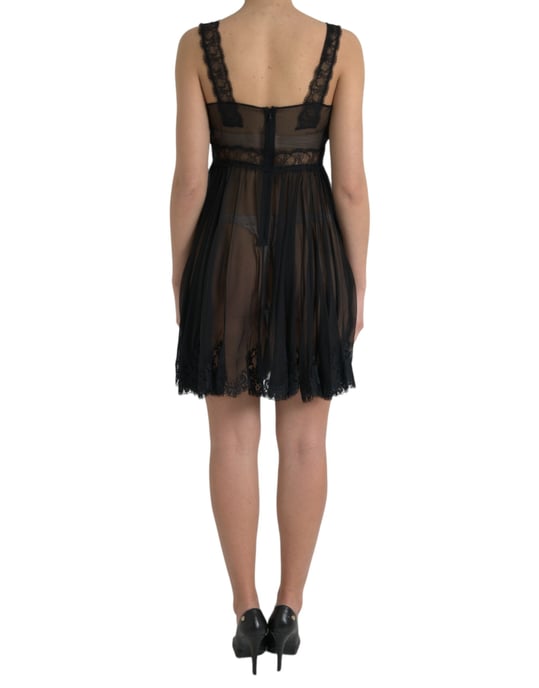 Lace-trimmad Mini Spetsklänning - Image 3
