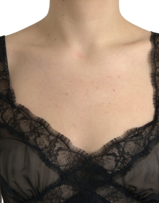 Lace-trimmad Mini Spetsklänning - Image 4