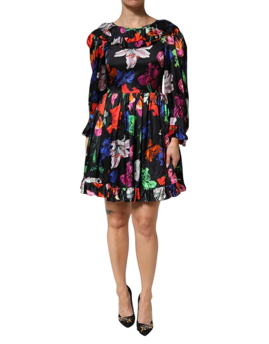 Bloemenprint Ruchesjurk - Image 1